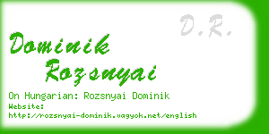 dominik rozsnyai business card
